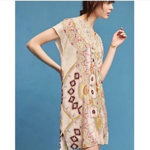 Anthropologie Medallion Silk Dress